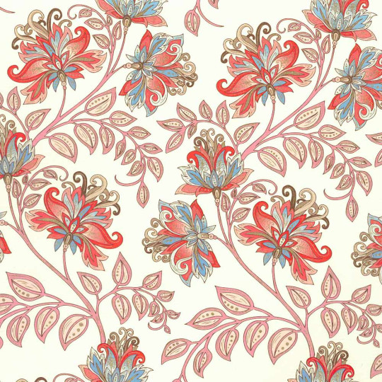 Red and Pink Florentine Flower and Leaf Italian Print Paper ~ Rossi Italy